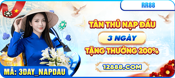 Tân thủ RR88 nạp đầu 3 ngày nhận thưởng 200%